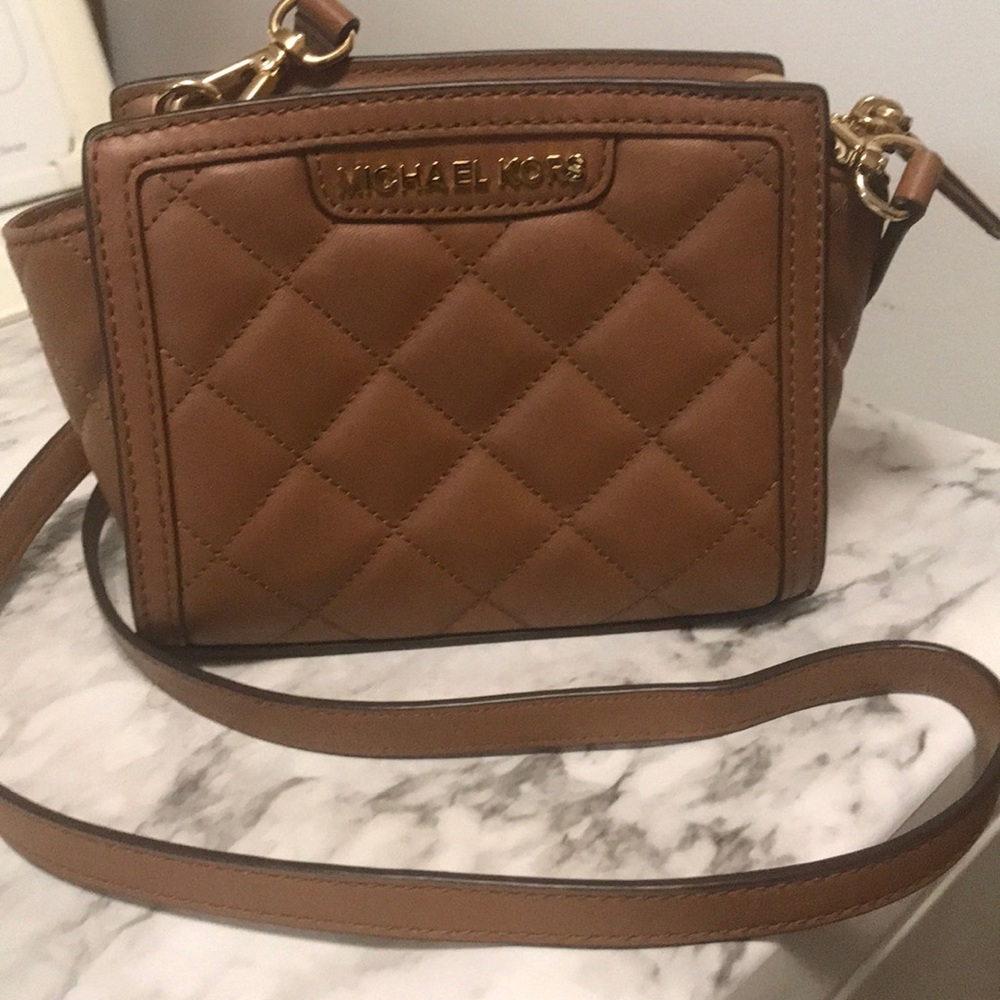 Brown Michael Kors cross-body purse